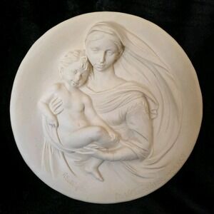Madonna‎ Profetica Alabaster wall plaque Artist Alberto Santangela Made In Italy
